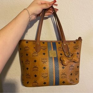MCM Cognac Mini Dog Tote